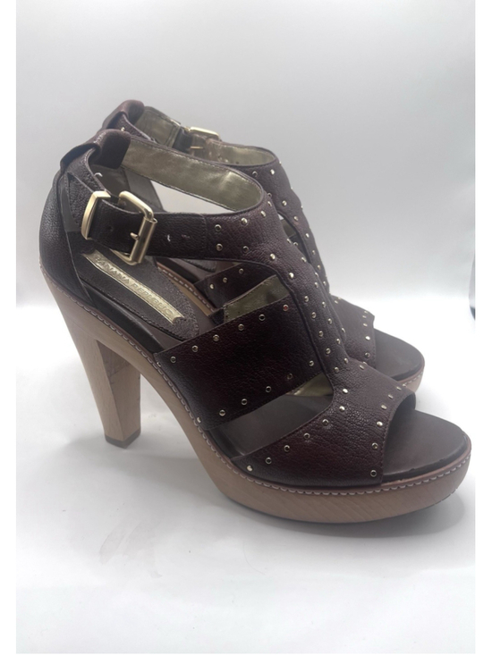 Banana Republic Shoes - Banana Republic Bonnie Studded Sandals Womens 9 Strap Platform Heels Brown Gold